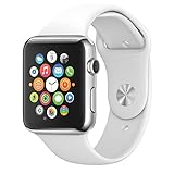 FanTEK Soft Silicone Sport Style Replacement iwatch Strap for Apple Wrist Watch 42mm Models - Small/Medium - White