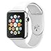 FanTEK Soft Silicone Sport Style Replacement iwatch Strap for Apple Wrist Watch 42mm Models - Small/Medium - White