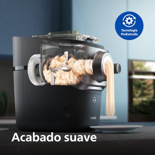 Philips pasta maker série 7000 - tecnologia proextrude, pesagem automática, totalmente automática, 8 discos modeladores, preto (hr2665/93)