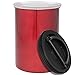 Airscape Coffee Storage Canister (1 lb Dry Beans) - Patented Airtight Lid Pushes Air Out to Preserve Food Freshness - Two Way Valve Releases CO2 - Stainless Steel Food Container - Candy Apple Red
