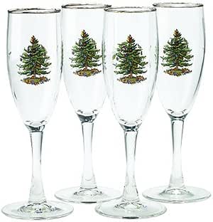 spode christmas tree champagne flutes