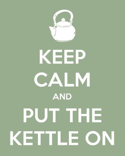 Keep Calm and Put The Kettle On, premium art print (pale green)