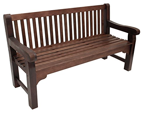 DEGAMO Gartenbank Parkbank Bristol 3-sitzer, Eukalyptus im Kolonialstil dunkel braun, extra stabil, FSC®-Zertifiziert, Outdoor – Bild 6