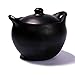 Ancient Cookware, Rounded Chamba Clay Soup Pot, Small, 2.5 Quarts Black