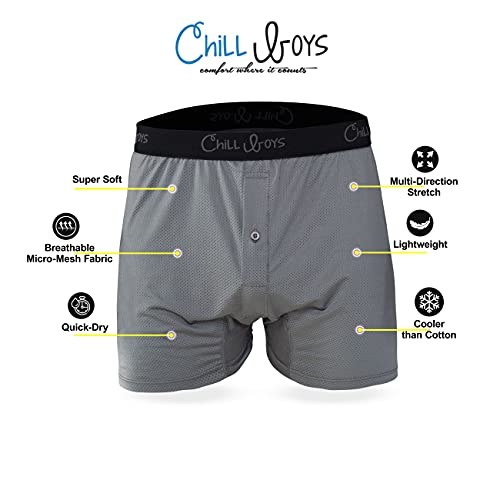 Chill Boys Performance Boxers 3 Pack Cool Soft Breathable Mens Boxers