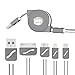 USB Cable, 4 in 1 Multiple Universal USB Charging Cable 3ft(1M) with 8 Pin Lighting / 30 Pin / Micro USB Ports for iPhone, iPad, Samsung Galaxy, Note and most Android phones, Tablet (Gray)