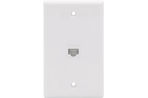 VCE Ethernet Wall Plate (UL-listed) 1-Pack, CAT6 Wall Plate Female to Female, Compatible with CAT6/CAT5E/CAT5 Cabels, White