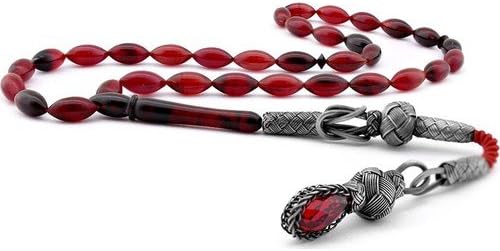 Serra Beads Tightening Amber Rosary tassels Red Kazaziye Damascene Tasbih Bracelet Zikr Muslim Prayer Beads Rosary