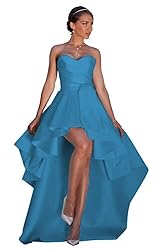 NLQ High Low Prom Dresses Sweetheart Strapless