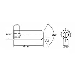 M6 x 6mm Flat Point Screws, Metric Grub