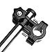 Flexzion Bicycle Umbrella Mount Holder – Adjustable Swivel Connector Stand with 2-Section Tube Handle – Umbrella Round Handlebar for Bike Stroller Attachment, Wheelchair Holder, Golf Cart, Beach Chair