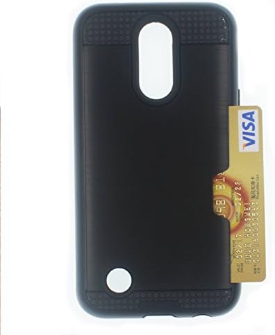 LG K20 Plus Case, LG K20 V Case, LG K10 2017 / LG Harmony / LG Grace Case, Xtuker [Credit Card Slots Holder]Hard Silicone Hybrid Armor Shockproof Protective Case For LG K20V (Black)
