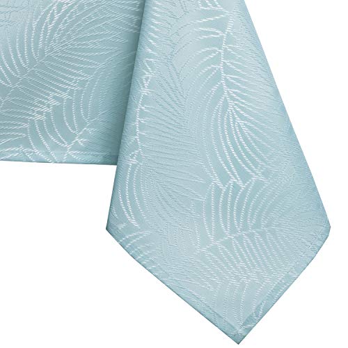 AmeliaHome Nappe Effet Lotus deperlant Polyester Bleu Gaia 110x140 cm