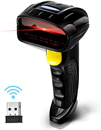 Wireless Barcode Scanner, Vantap 2-in-1 2.4GHz Handheld USB Barcode Scanner Wired Handheld Bar Code Reader Fast Auto Scan Handheld Bar Code Scanner for Store, Supermarket, Warehouse