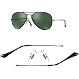 Compatible/Replacement for Ray-Ban aviator 3025 Sunglasse Temple Arms Nose Pads Temple Tips if Applicable (Black)