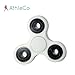 Fidget Spinner By AthleCo | Tri-Spinner Toy High Speed EDC ADHD Stress Anxiety Relieve Ceramic Bearing Spins up to 2 minutes (White)