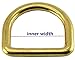 Okones 6Pcs,1'' (25mm) Inner Width,Solid Brass D Ring for Straps Bags Purses Belting Leathercarft (1'' 25mm, BRA0071)