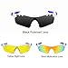 Ewin E01 Polarized Sports Sunglasses with 3 Interchangeable Lenses for Men Women Golf Baseball Volleyball Fishing Cycling Driving Running Glasses(White&Blue)