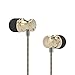 Uiisii US80 In Ear Headphones Sport Earbuds with Mic Stereo Bass 3.5mm Jack for Apple iOS and Android Smartphones PC Tablet(Gold)