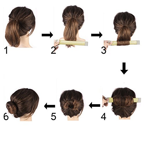 Patgoal Hair Donut Bun Make Hair Styling Disk Former Foam Hairstyle Clip DIY Tool for Women,1 Pieces (Gold)