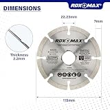 RDXMAX 115mm Diamond Cutting Disc for Angle Grinder - Porcelain, Granite, Tile view 8