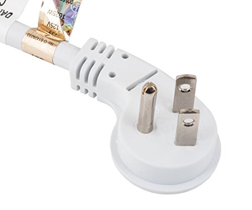 Cable Leader 1ft Ultra Low Profile Power Extension Cord NEMA 5-15P to NEMA 5-15R (White)