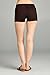 Emmalise Women's Summer Casual Stretchy Low Rise Booty Shorts, Brown, S
