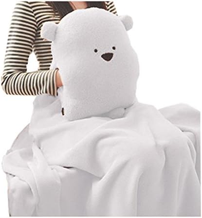 FeelMeStyle Adults Kids Multifunctional Throw Pillow &amp; Hand Warmer &amp; Blanket Cute Bear Pillow