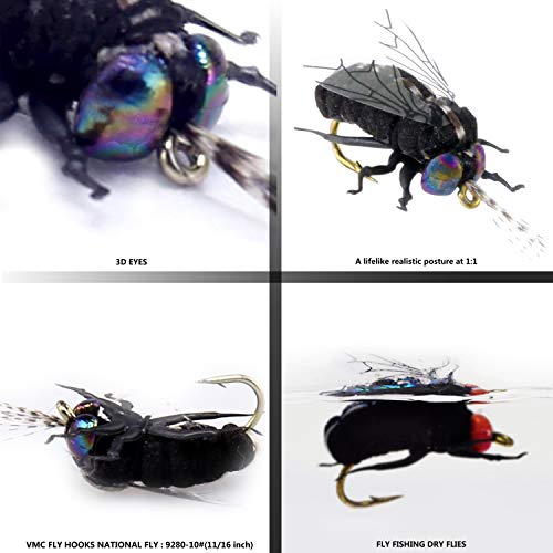 YAZHIDA Fly Fishing Flies kit with Fly Box/Nymphs/Dry Fly,Wet Fly