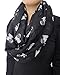 Pug Dog Print Women's Infinity Scarf Lightweight (Black)