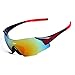 WOLFBIKE UV400 Cycling Glasses Mountain Bike MTB Sunglasses Eyewear - ONE Lens (New Black red)