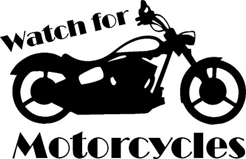 Workmas Sticker Watch for Motorcycles Glossy Vinyl Decal, Black