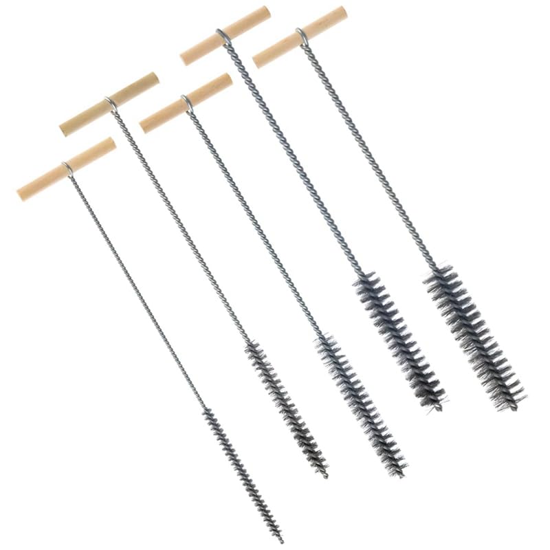 ROBMNE Drill Hole Brush Set 8/12/16/20/25mm Cleaning Brush Set Stainless Steel Hole Brushes Cleaning Brush for Hammer Drills