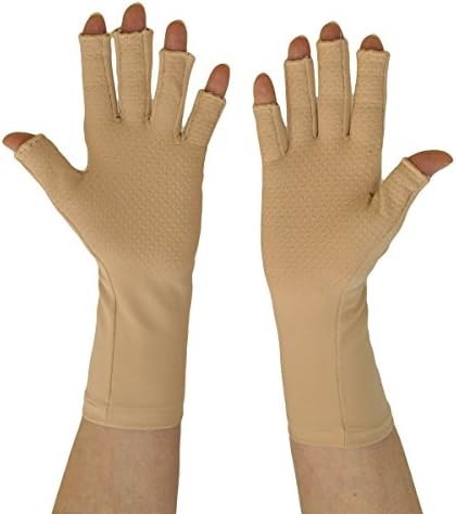 Protexgloves 3/4 Finger (Covers Wrist) Grip Glove (Sahara, Small)