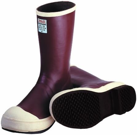 Tingley Pylon MB924B Neoprene Steel Toe Boot, 12-1/2 Inch Height, With Safety-Loc Outsole, Mens 7 / Womens 9, Brick Red Upper - Brown Sole