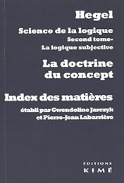LA  DOCTRINE DU CONCEPT. INDEX DES MATIÈRES