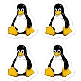 Linux Tux Penguin Sticker 4 Pack