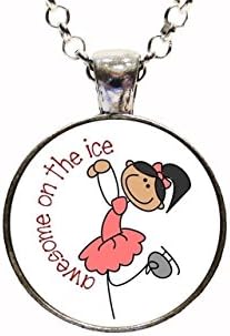 Digital Art Sports Ice Skating Pendant Necklace Or Keychain Olympic Sport