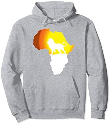Unisex Africa Hoodie Lion Map Dad South Animals Big Five Safari Small Heather Grey