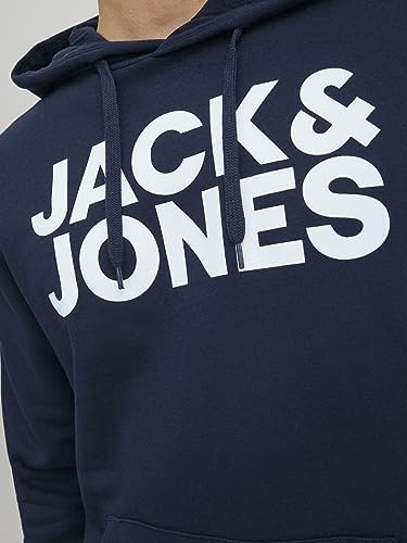 Jjecorp Logo Sweat Hood Noos Felpe con cappuccio, Blu (Navy Blazerblau), M Uomo