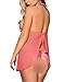 Wantmore Womens Babydoll Open Bra Chemises Pajamas Pink 4XL