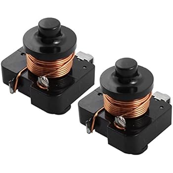 uxcell 2Pcs Coil Compressor Relay Starter for 1/3 HP Refrigerator Black