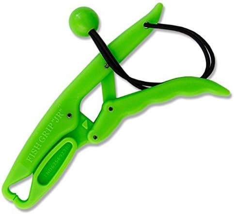 The Fish Grip Junior Green - Portable Fishing Gear Fish Lip Grabber with Secure Cord by The Fish Grip