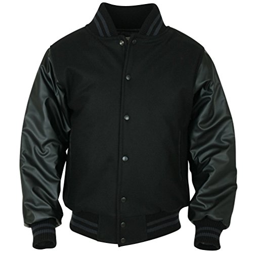 Buy ililily Wool & Faux Leather Varsity Jacket American Baseball