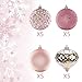 KI Store Pink Christmas Balls 20pcs 3.15-Inch Christmas Tree Decoration Ornaments for Xmas Tree Holiday Wreath Garland Decor Ornaments Hooks Included