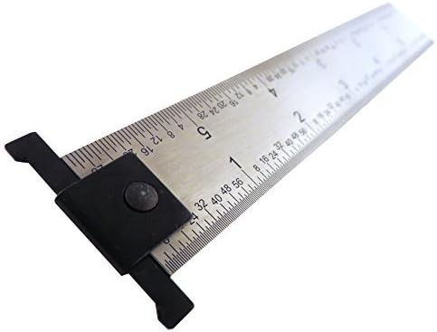 Taytools 6" Hook Rule Hardened Spring Steel Rigid with 4R Graduations in 1/8", 1/16", 1/32" and 1/64" HRSAE