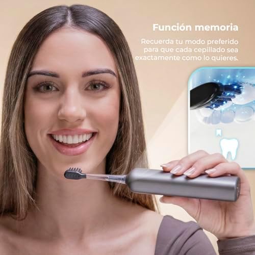 Escova de dentes elétrica sónica com oscilação 60º ToothCare DeluxeSwing. 3 modos personalizados, leve e compacto, autonomia de 40 dias, 3 cabeças de substituição, IPX7