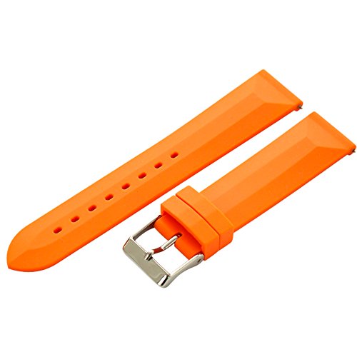 Clockwork Synergy 22mm Orange 2 Piece Ss Divers Silicone Quick Release Watch Band Strap