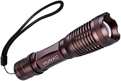 Refun E6 High Powered Tactical Led Flashlight, Ultra Bright LED Handheld Flashlight, Portable Outdoor Water Resistant Torch with Adjustable Focus and 5 Light Modes for Camping Hiking etc