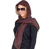 Evelots Fleece Hooded Scarf - Warm & Comfortable - One Size Fits Most